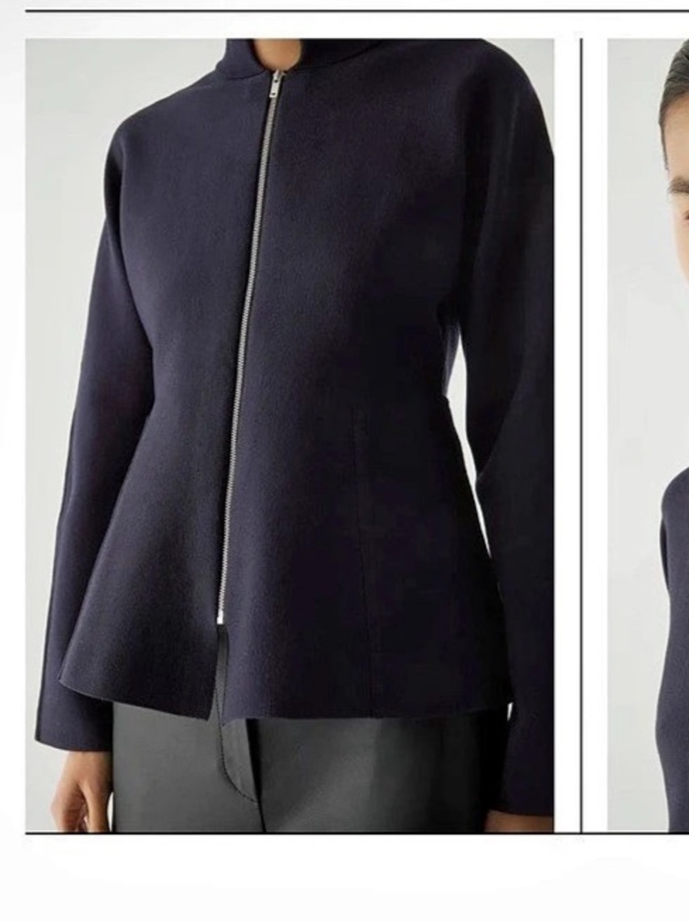 COS Cotton Structured Zip Up Jacket